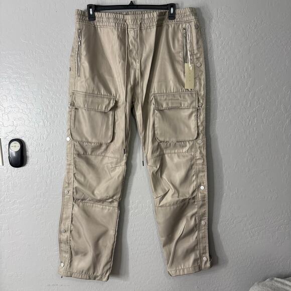 MNML Snap Front Cargo Pants, Beige, 38 - Picture 1 of 5